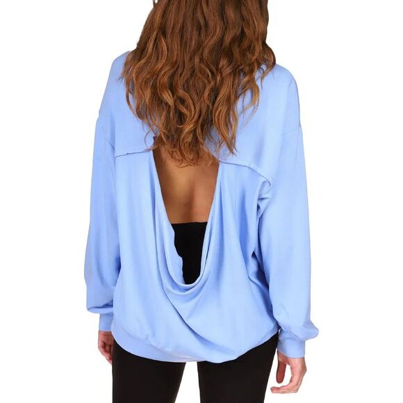 Sanctuary Come Over Cutout Sweatshirt In Oasis M - Picture 2 of 4